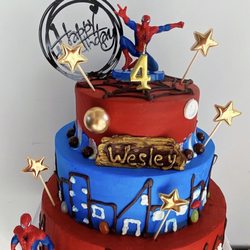 Cake Fairyland - :
Spider-Man three tiers birthday cake.