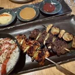 Robota- chicken, steak and eggplant and mushroom