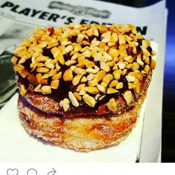 Pinkbox Doughnuts - Sugary cronut w/ chocolate & nuts & filled w/ cream mmm creamy cronut! - Donuts Near Me - Henderson, Nevada