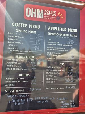 Menu photo 1 Ohm Coffee Roasters Napa, CA Menu photo 1 Ohm Coffee Roasters Napa, CA