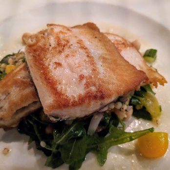 Cafe ML - Pan-fried trout with sorghum, chickpeas, and assorted vegetables. - Cafes Near Me - Bloomfield Township, Michigan Cafe ML - Pan-fried trout with sorghum, chickpeas, and assorted vegetables. - Cafes Near Me - Bloomfield Township, Michigan