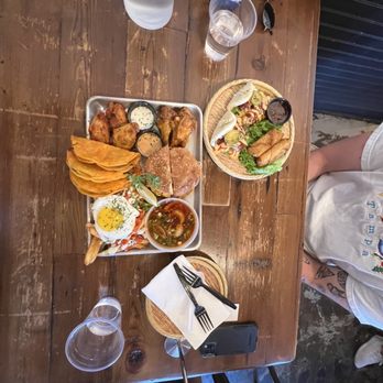 Cris and John - Southern Soul Bao Bun, Egg rolls, Burria and Pho Burger Platter - Vietnamese Near Me - Dallas, Texas