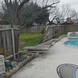 40 year old fence was in need of replacement. The wind storm finally hastened the decision. 40 year old fence was in need of replacement. The wind storm finally hastened the decision.