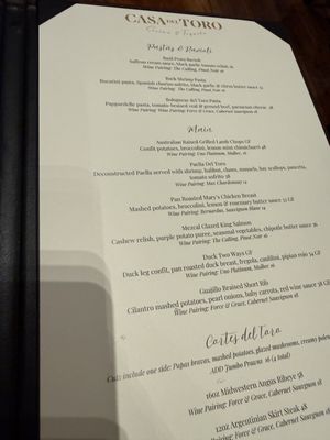 Menu photo 2 Casa Del Toro Hayward, CA
