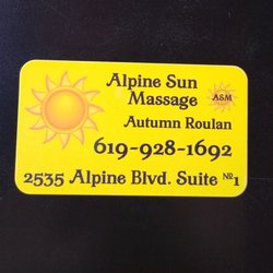 Alpine Sun Massage - Call or text to schedule an appointment to get on the table and spend some quality you time.