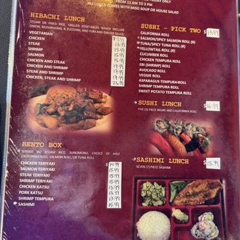 Kyoto Nora - Lunch menu - Sushi Bars Near Me - Indianapolis, Indiana