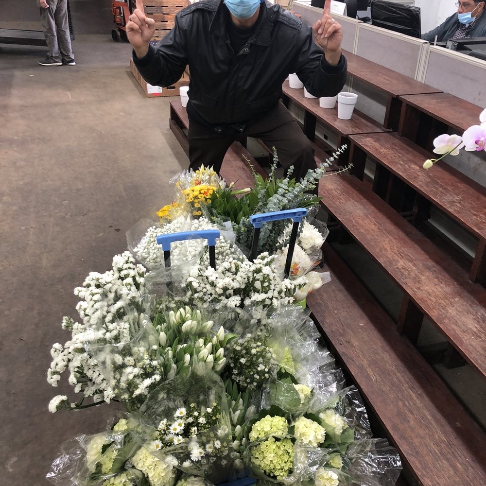Sean with my beautiful flowers!