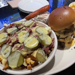 Le Belle et la Boeuf - Philly cheese steak burger with Montreal poutine upgrade.