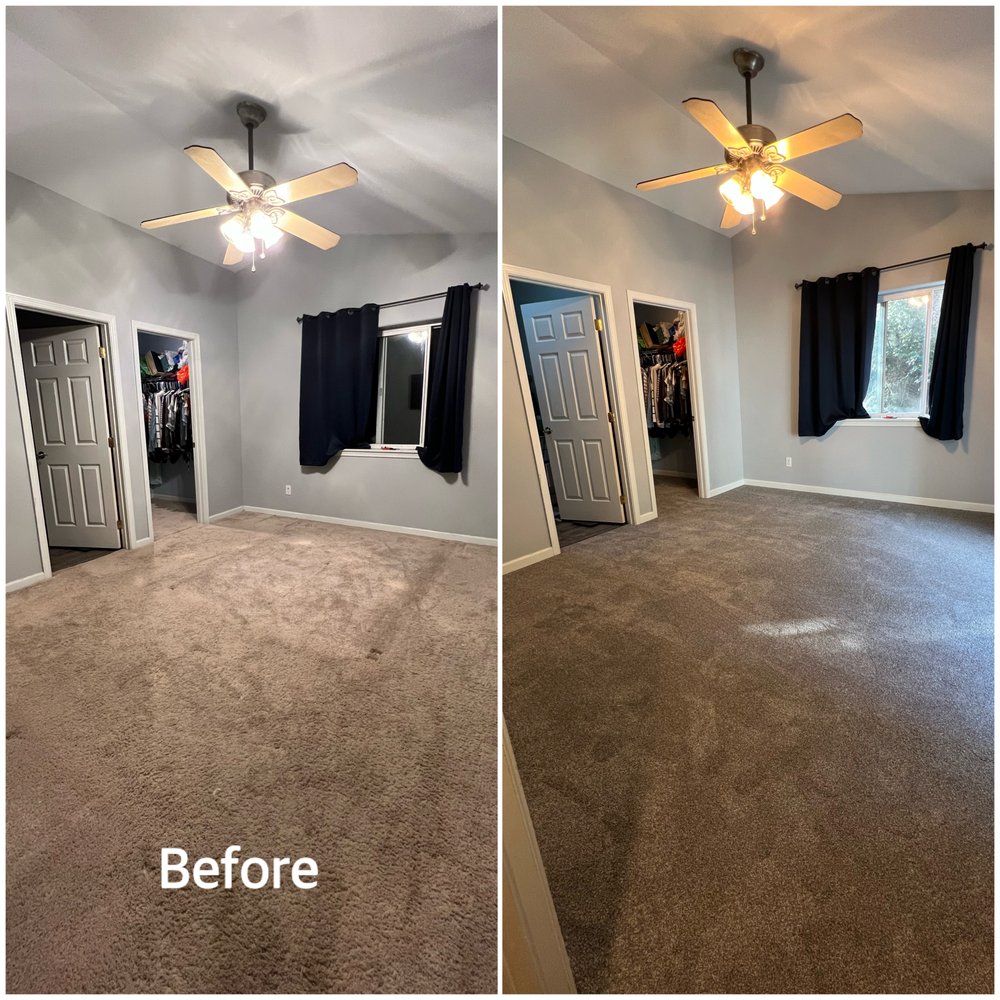 before and after carpet cleaning
