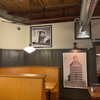 OTTO - the interior of a restaurant with wooden booths - Pizza Near Me - Portland, Maine OTTO - the interior of a restaurant with wooden booths - Pizza Near Me - Portland, Maine