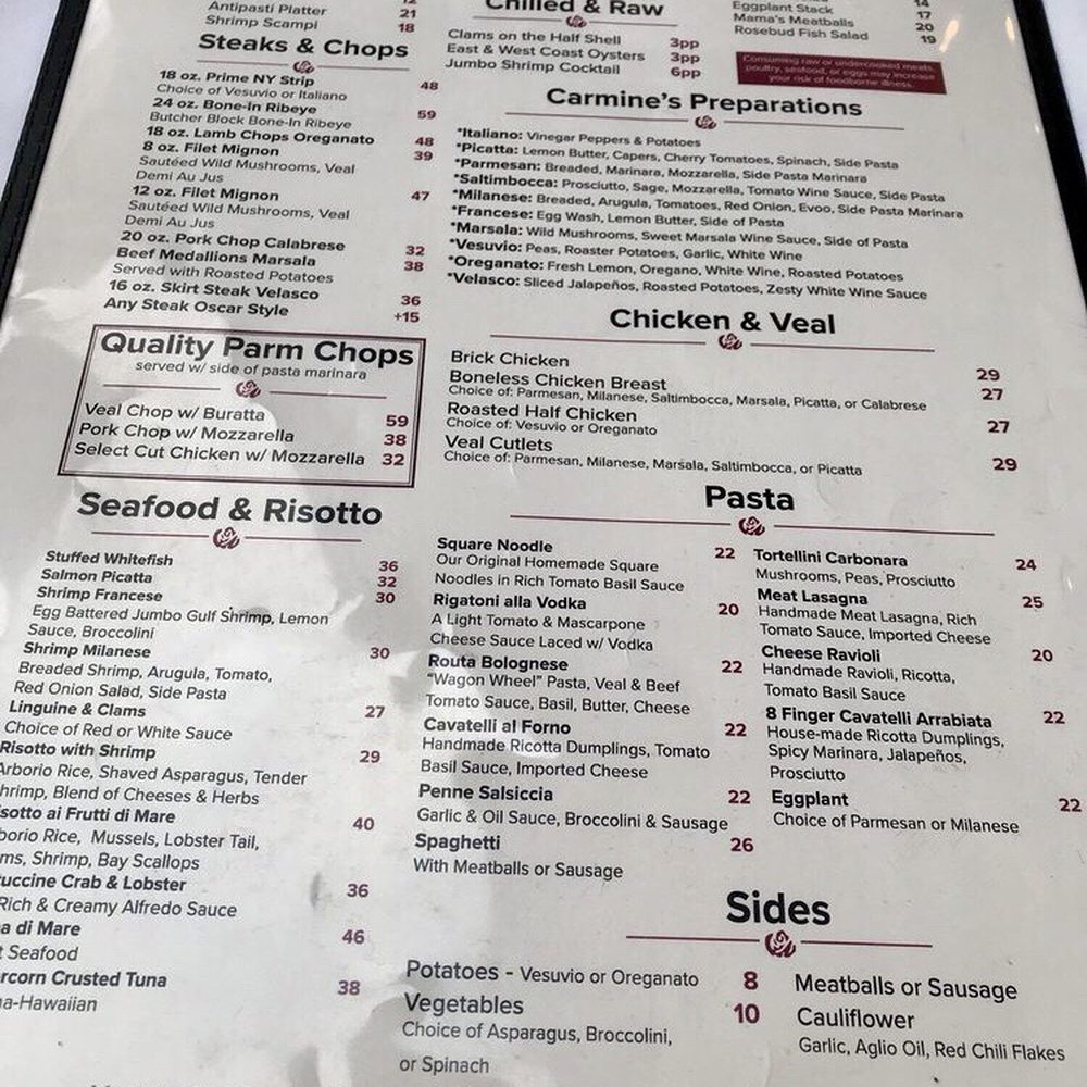 Carmine's - Tough decisions to make when you come in hungry... - Italian Near Me - Chicago, Illinois Carmine's - Tough decisions to make when you come in hungry... - Italian Near Me - Chicago, Illinois