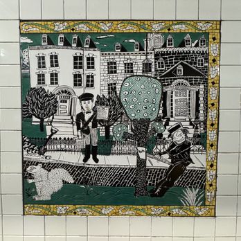 MTA - Christopher St/Sheridan Square Station - Christopher St-Stonewall Subway Station (1) - Lee Brozgol and PS 41 Students "The Greenwich Village Murals" 1994, Founders right panel - Train Stations Near Me - New York, New York MTA - Christopher St/Sheridan Square Station - Christopher St-Stonewall Subway Station (1) - Lee Brozgol and PS 41 Students "The Greenwich Village Murals" 1994, Founders right panel - Train Stations Near Me - New York, New York