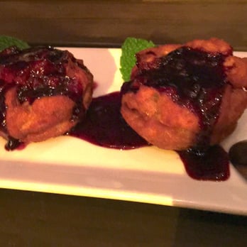 Sunset Pointe - Complimentary Bread Pudding with Blueberry Compote for my friend's birthday! It was yummy! - Bars Near Me - Fairhope, Alabama