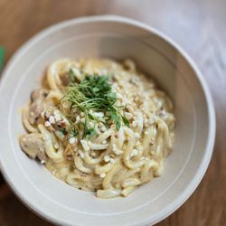 Udon - 3 cheese noodles with added chicken. Delicious!