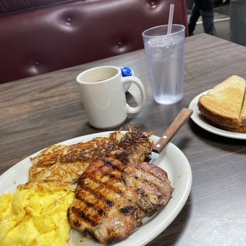 BG's Cafe - Pork Chop and Eggs special $15.75 - Breakfast & Brunch Near Me - Oxnard, California