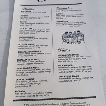 Cubita - Menu - September 2025 - Cuban Near Me - San Francisco, California
