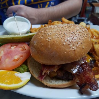 Fenton's Creamery - Bacon cheeseburger with curly fries - Ice Cream & Frozen Yogurt Near Me - Vacaville, California Fenton's Creamery - Bacon cheeseburger with curly fries - Ice Cream & Frozen Yogurt Near Me - Vacaville, California