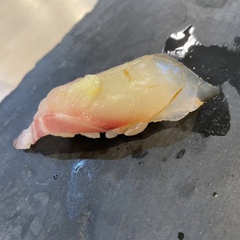 Sushi Aoki - Omakase sashimi course item 15 - Japanese Threeline (chicken) Grunt (Isaki) - Sushi Bars Near Me - Fort Lee, New Jersey