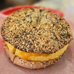 Bagel Street Cafe - 7.10.24 ordered the "eggwich with egg and cheese" w/super combo bagel.