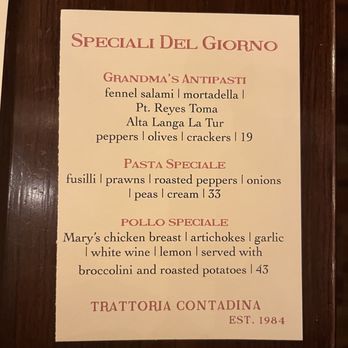 Trattoria Contadina - Specials (1/30/25) - Italian Near Me - San Francisco, California Trattoria Contadina - Specials (1/30/25) - Italian Near Me - San Francisco, California