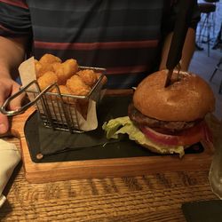 Burger with tots - 4/5 - a well made staple. Nothing crazy special but quite good