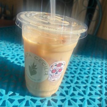 Santa Cecilia - Iced Marigold Cinnamon Oat-milk black tea - Cafes Near Me - Albuquerque, New Mexico