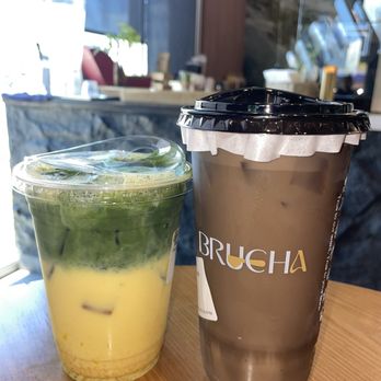 Brucha - Mango Matcha Latte and Red Jade Fresh Milk Latte - Gelato Near Me - Tucson, Arizona