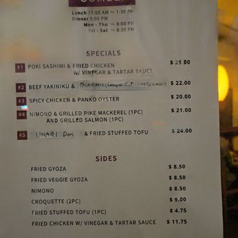Gombei - Specials menu - Japanese Near Me - San Jose, California