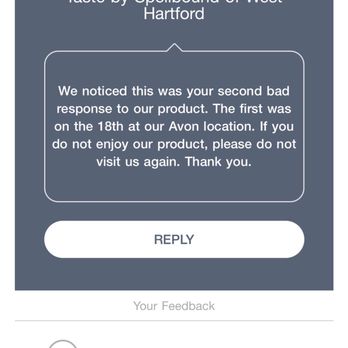 Taste By Spellbound - Rude, Unsolicited Response by Owner. - Desserts Near Me - Avon, Connecticut