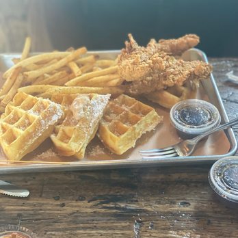The Cookshack - Chicken and waffles with Dragon Fries - Chicken Shop Near Me - Houston, Texas