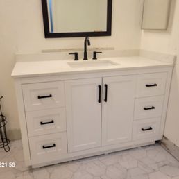 The vanity they installed for us.