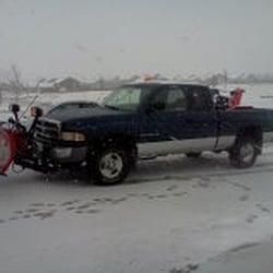 First Class Lawn Care & Moving - I have a plow for larger areas and a snow blower for smaller ones.