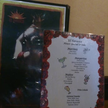 El Tarasco - Flamenco dancer menu cover & Margarita drink menu - Mexican Near Me - Sylmar, California