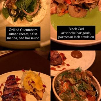 Atoma - Grilled cucumbers, black cod, pork collards, potato salad. All INCREDIBLE. do not skip on these!! - New American Near Me - Seattle, Washington Atoma - Grilled cucumbers, black cod, pork collards, potato salad. All INCREDIBLE. do not skip on these!! - New American Near Me - Seattle, Washington