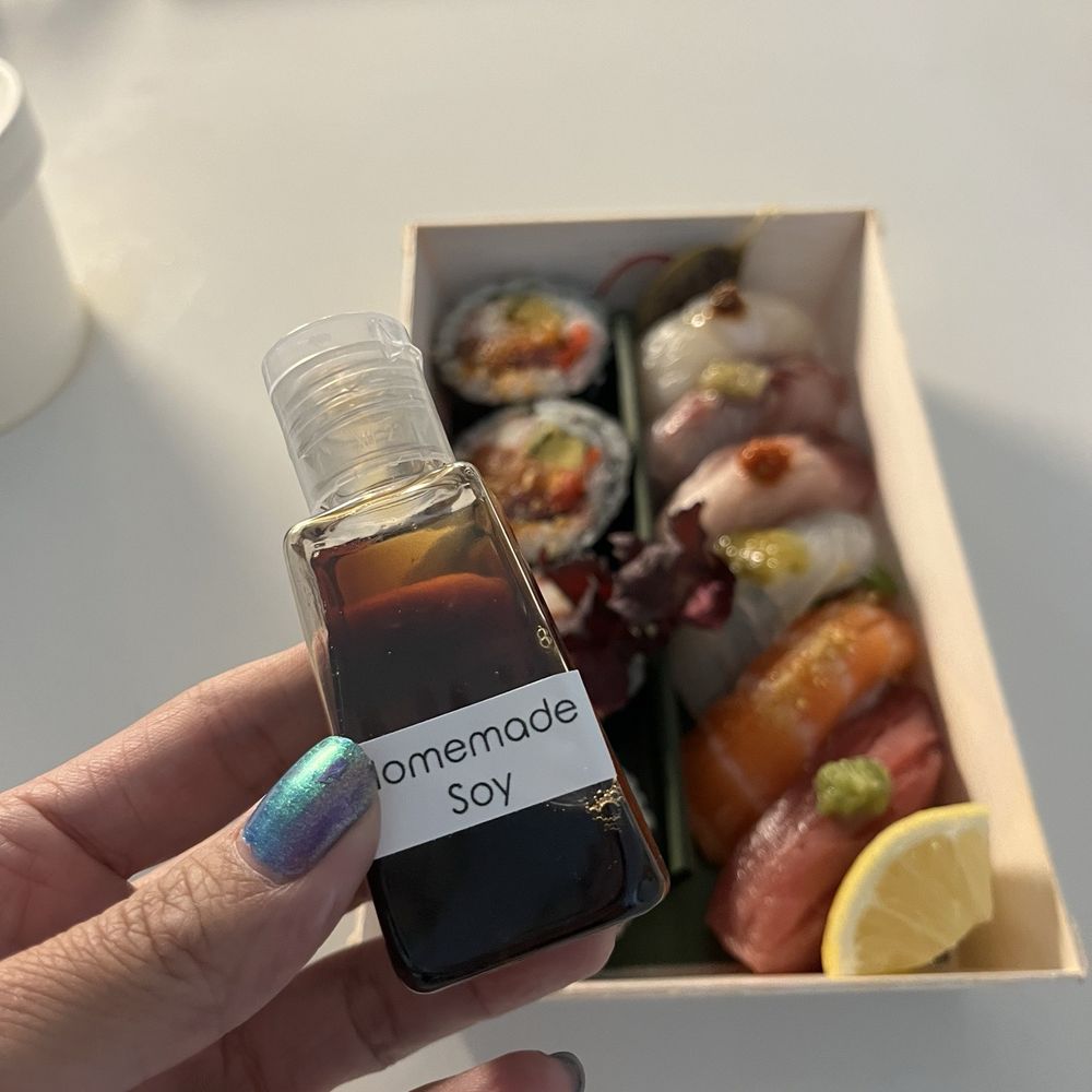 Choo Sando Omakase - Homemade soy sauce was such a cute touch! - Sandwiches Near Me - Austin, Texas Choo Sando Omakase - Homemade soy sauce was such a cute touch! - Sandwiches Near Me - Austin, Texas