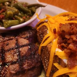 New york strip and loaded vaked potatoe
