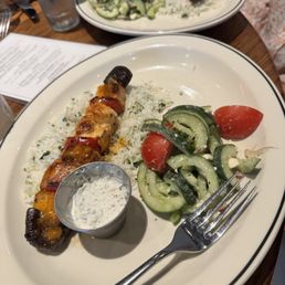 Chicken kabobs.