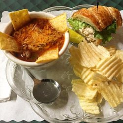 Our Special Touch Tearoom - Taco Soup "Tortilla" Half Chicken Salad Sandwich and Chips