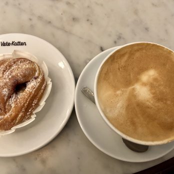 Vete-Katten - Summarbullar (left) and cafe latte (right) - Bakeries Near Me - Stockholm, Alberta Vete-Katten - Summarbullar (left) and cafe latte (right) - Bakeries Near Me - Stockholm, Alberta