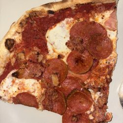 Zizza Authentic Pizzeria - Zizza Mizza: Pepperoni, Proscuitto, Bacon & Italian Sausage- size Large is  $29.50