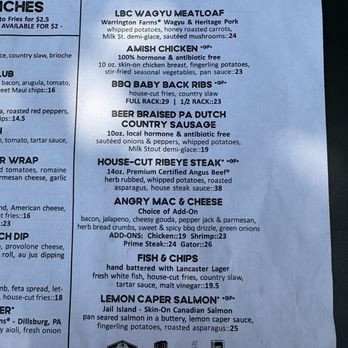 Lancaster Brewing Company - Menu - New American Near Me - Harrisburg, Pennsylvania