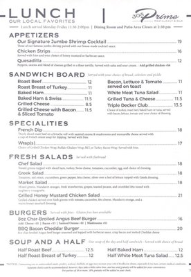 Menu photo 2 308 Prime Johnstown, NY