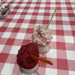 Gelato-go - El Segundo - Raspberry gelato, strawberry chocolate chip and Ferrero Rocher.