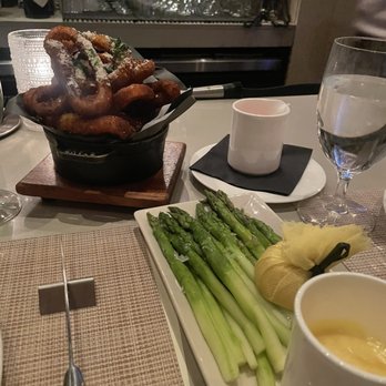 Mooo.... Beacon Hill - Panko & Parmesan Crusted Onion Rings, asparagus - Steakhouses Near Me - Boston, Massachusetts