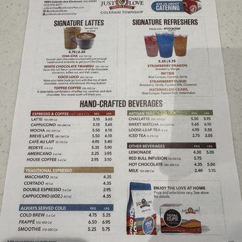 Just Love Coffee Cafe - Colerain Township - Menu - Coffee & Tea Near Me - Cincinnati, Ohio Just Love Coffee Cafe - Colerain Township - Menu - Coffee & Tea Near Me - Cincinnati, Ohio
