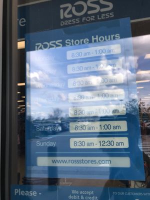 ross store hours today