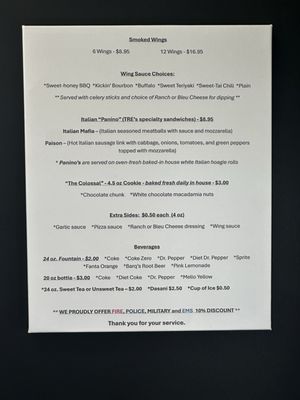 Menu photo 5 TRE Pizza Smiths Grove, KY