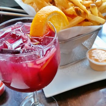 Press 195 - Bayside - Red sangria with Belgian fries (pineapple sricha sauce) - Sandwiches Near Me - Bayside, New York Press 195 - Bayside - Red sangria with Belgian fries (pineapple sricha sauce) - Sandwiches Near Me - Bayside, New York