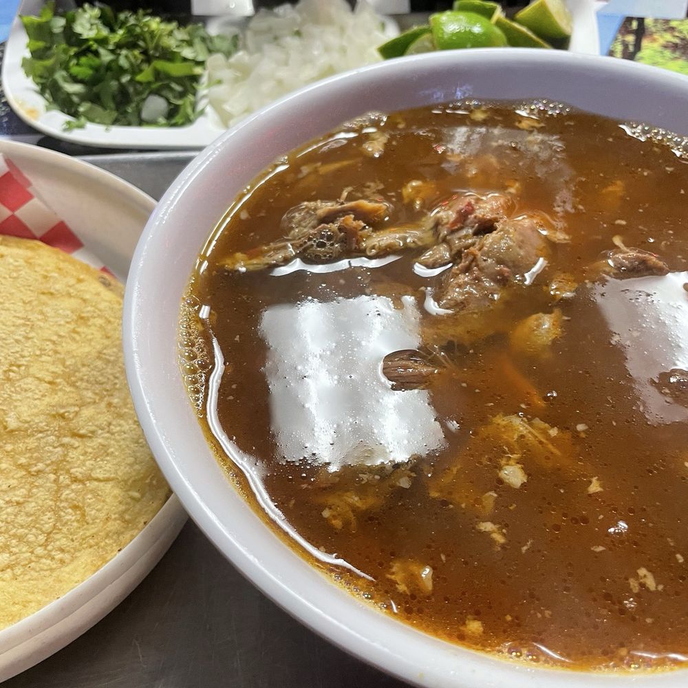 CHeve & BarbaCHa - So much meat hiding under this delicious broth. And rice and garbanzos. Yum - Mexican Near Me - Moreno Valley, California