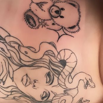 OC Tattoo - Teddy bear that she did on me - Tattoo Near Me - Westminster, California OC Tattoo - Teddy bear that she did on me - Tattoo Near Me - Westminster, California